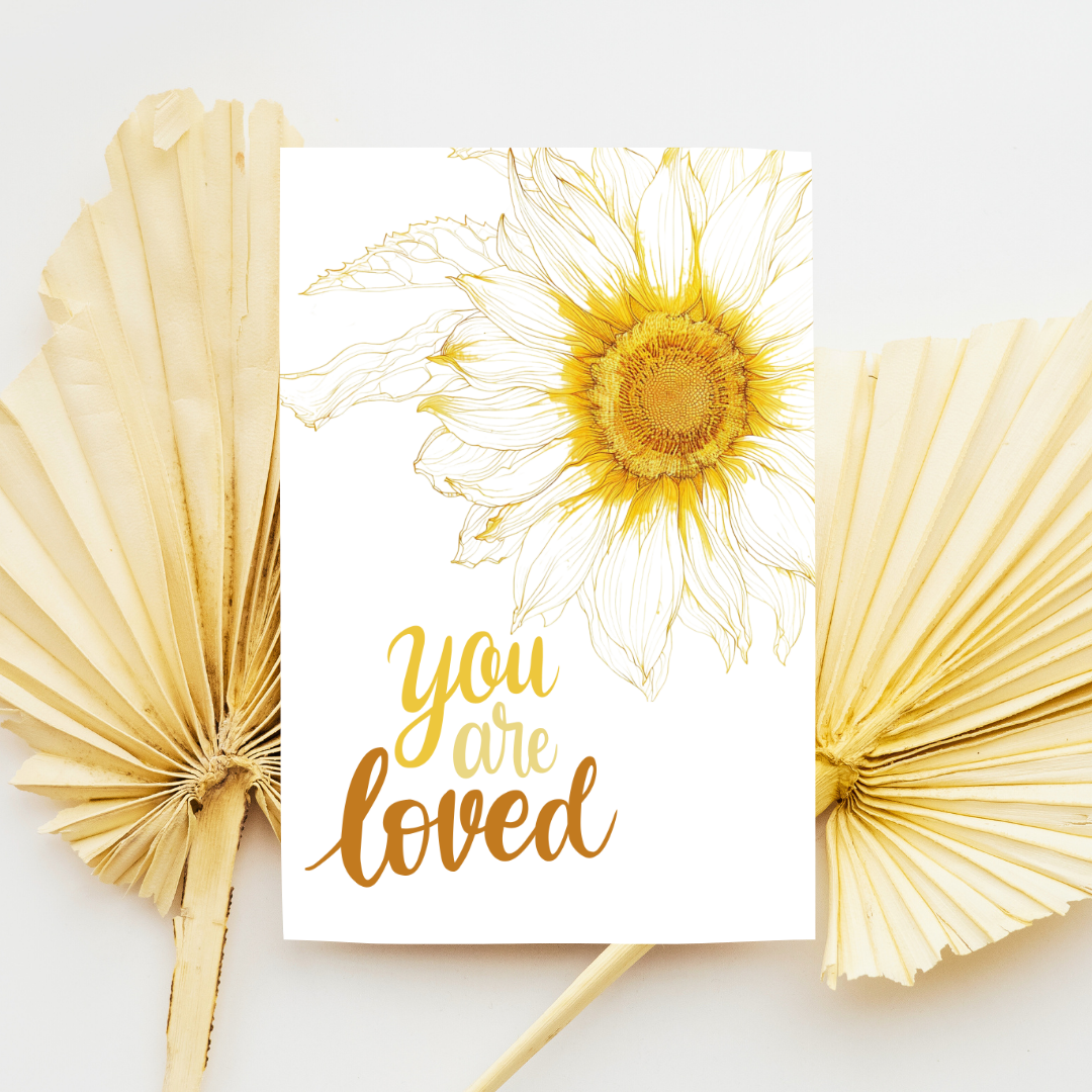 Uplifting Blank A5 Printable Friendship & Relationship Sunflower Card