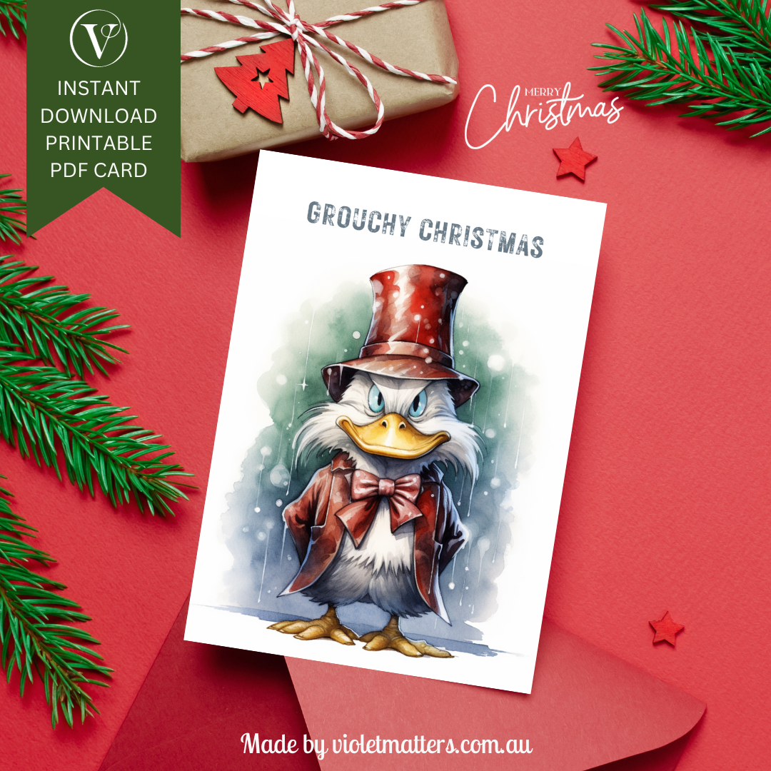 Fabulous Grouchy Christmas Printable Anti-Christmas A5 Card