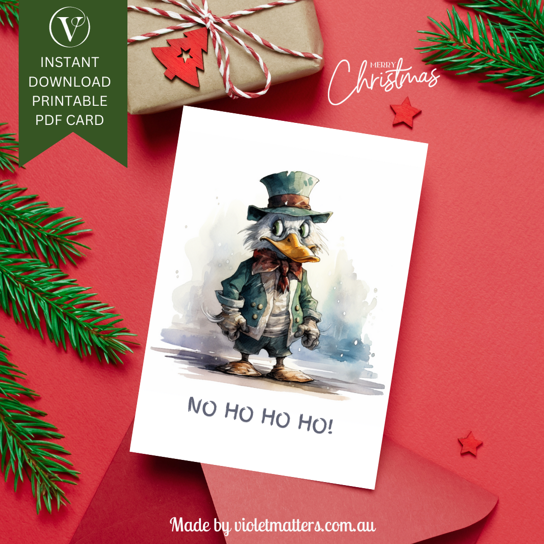 Mischievous Scrooge Printable Anti-Christmas A5 Card