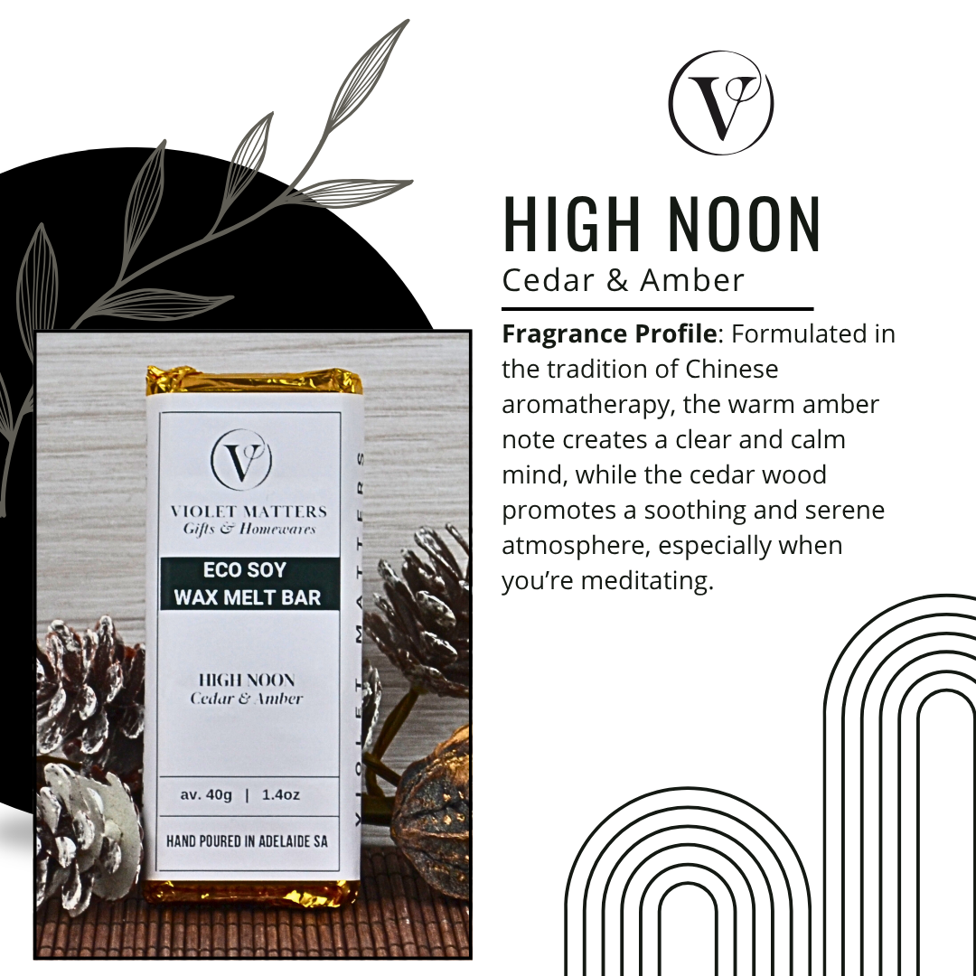 High Noon: Cedar & Amber - Eco Soy Wax Melt Bar