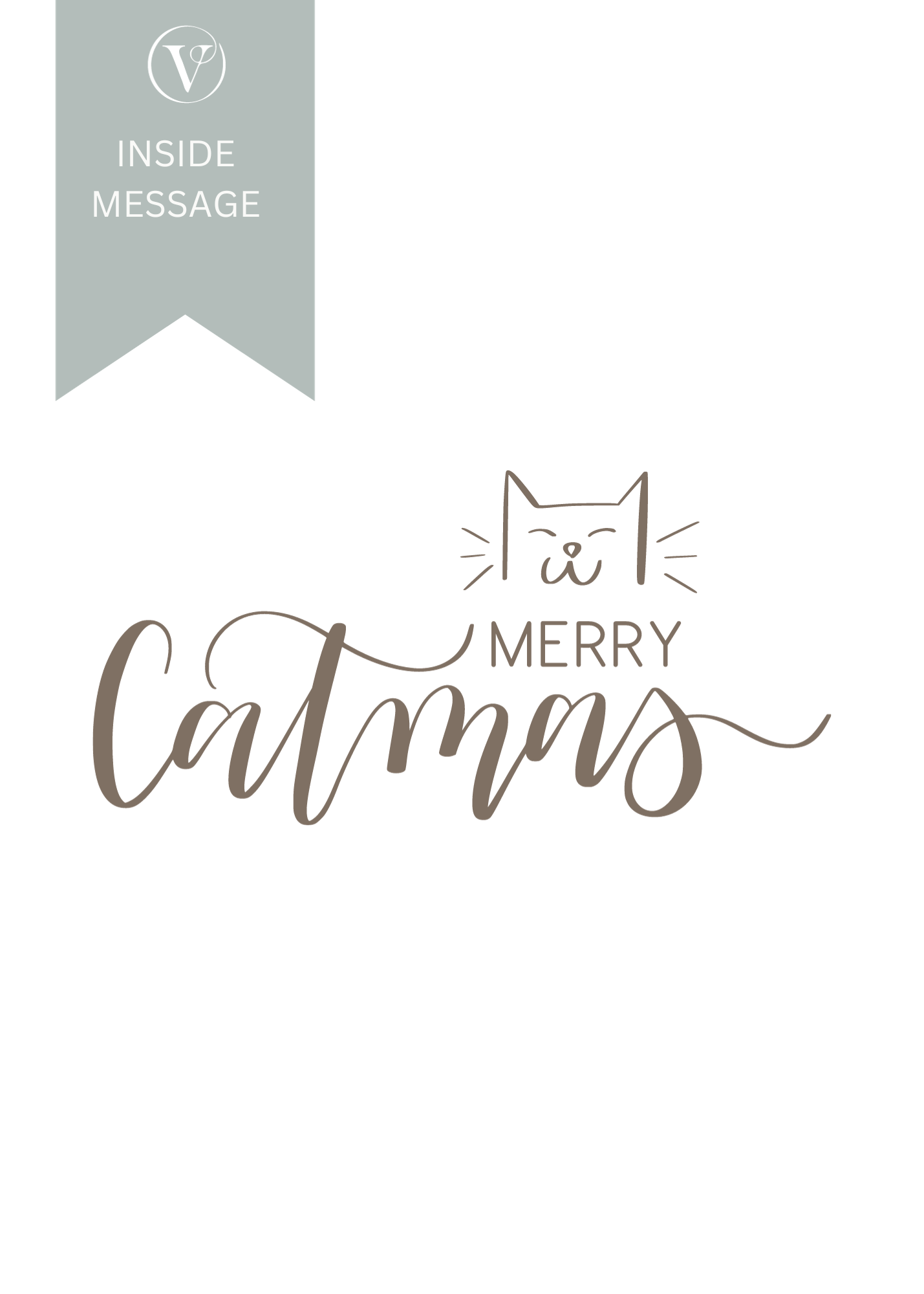 Merry Catmas Printable Digital Christmas A5 Card - Cute Kittens in Hats