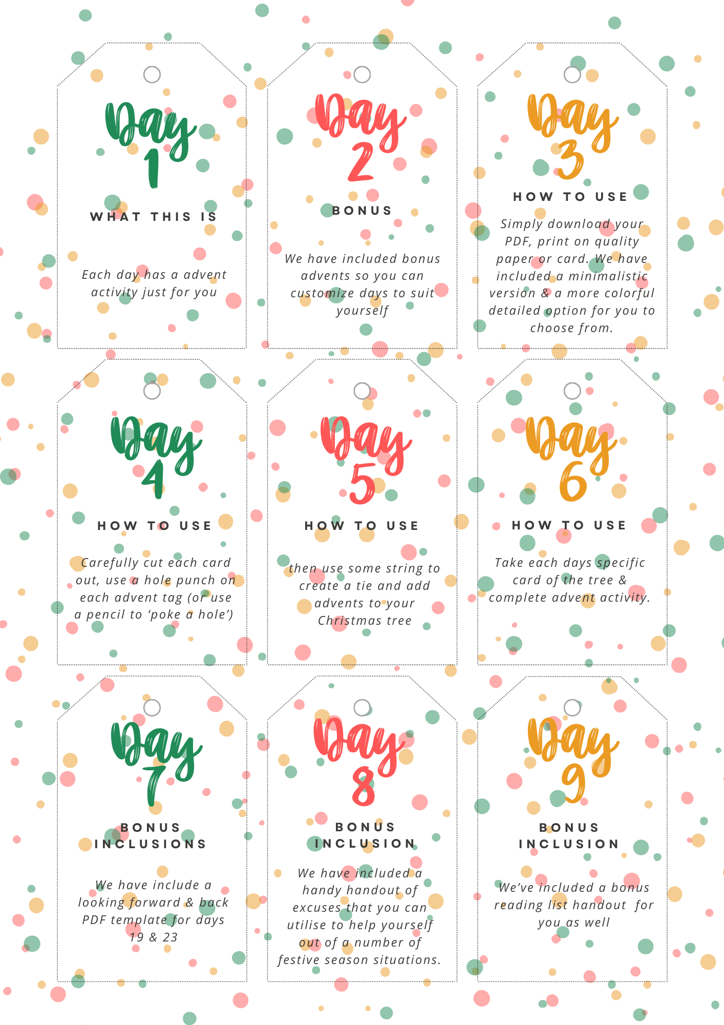 Digital Printable Advent Calendar For Introverts