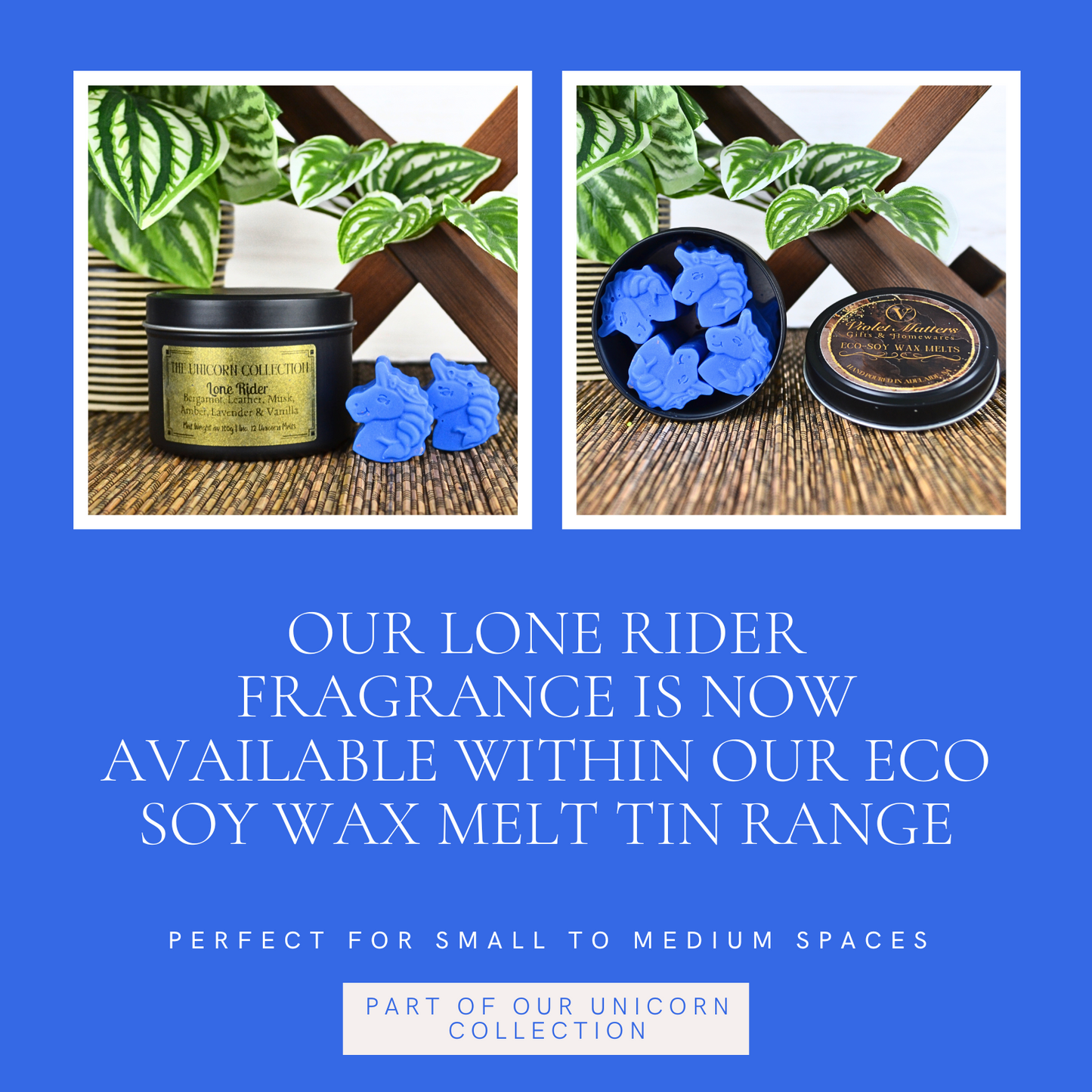 Lone Rider: Bergamot, Leather, Musk, Amber, Lavender & Vanilla - Eco Soy Wax Melt Tin