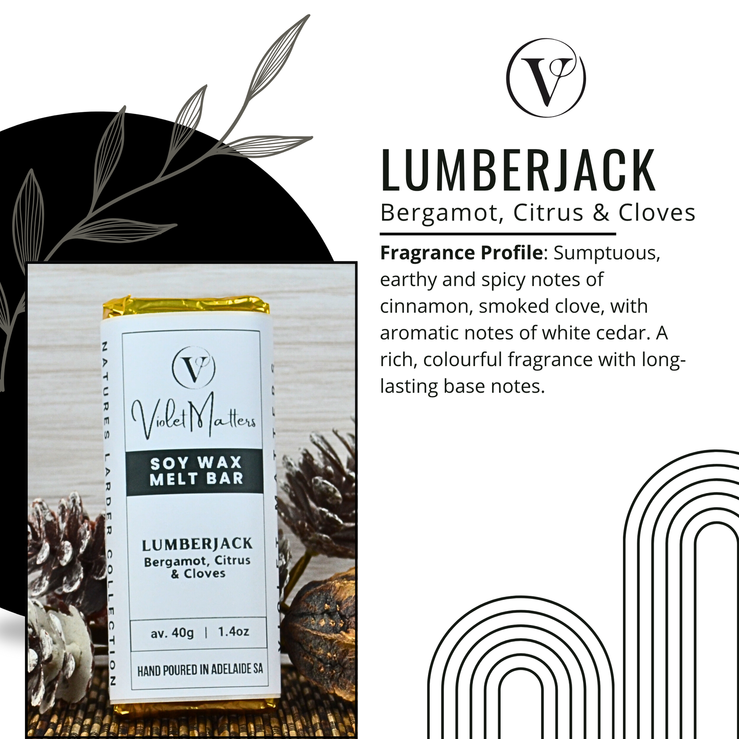 Lumberjack: Bergamot, Citrus & Cloves - Eco Soy Wax Melt Bar