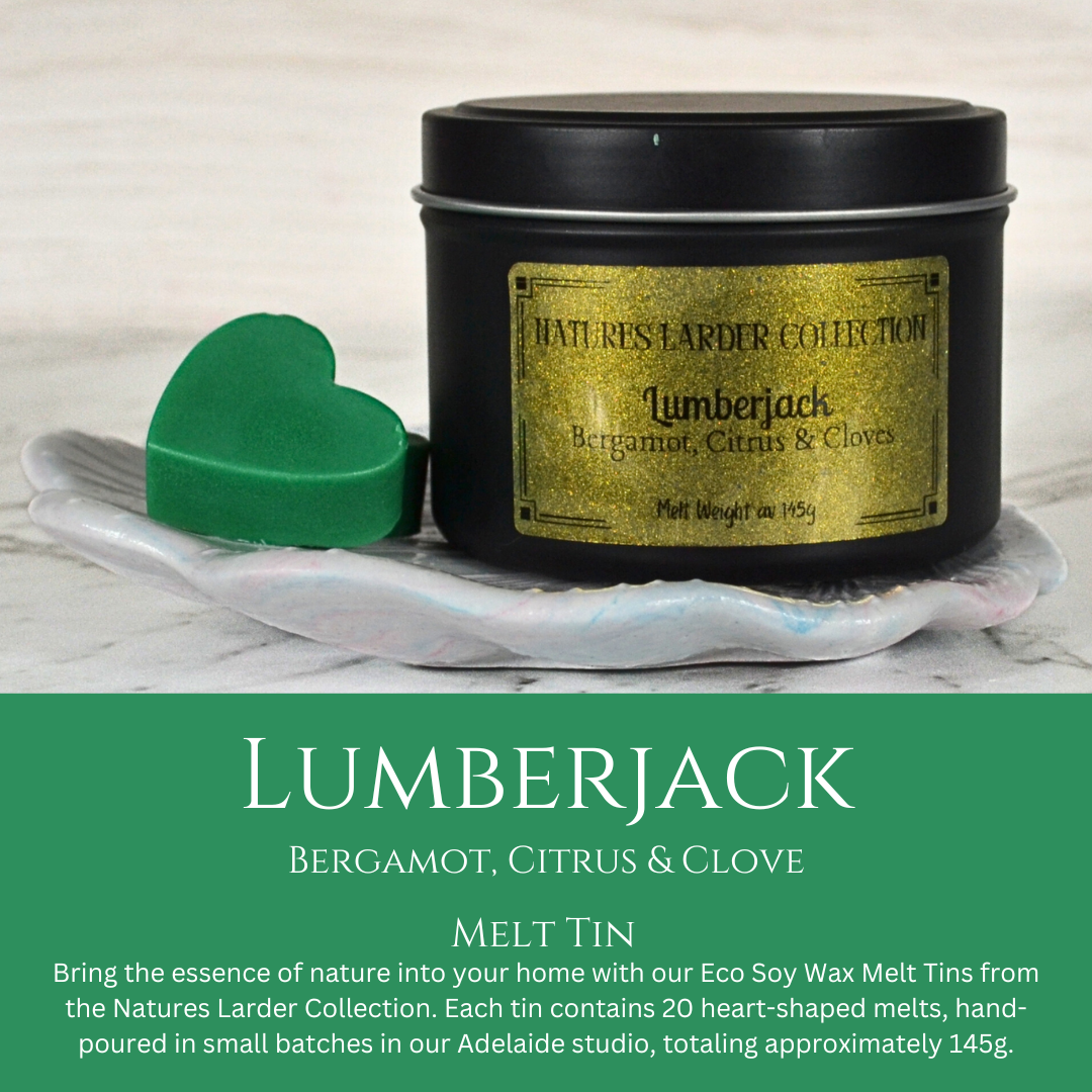 Lumberjack: Bergamont, Citrus & Cloves - Eco Soy Wax Melt Tin