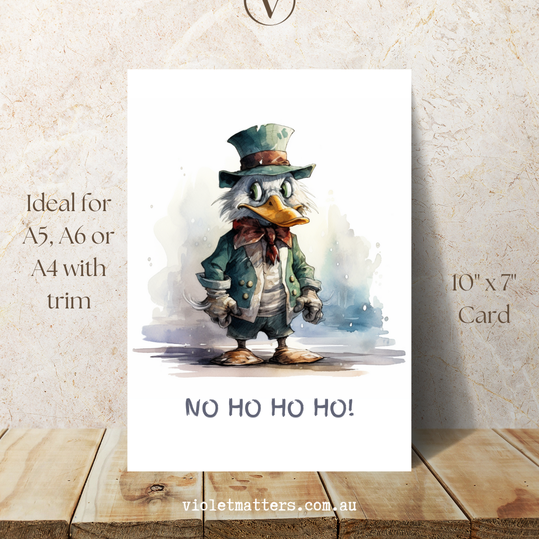 Mischievous Scrooge Printable Anti-Christmas A5 Card