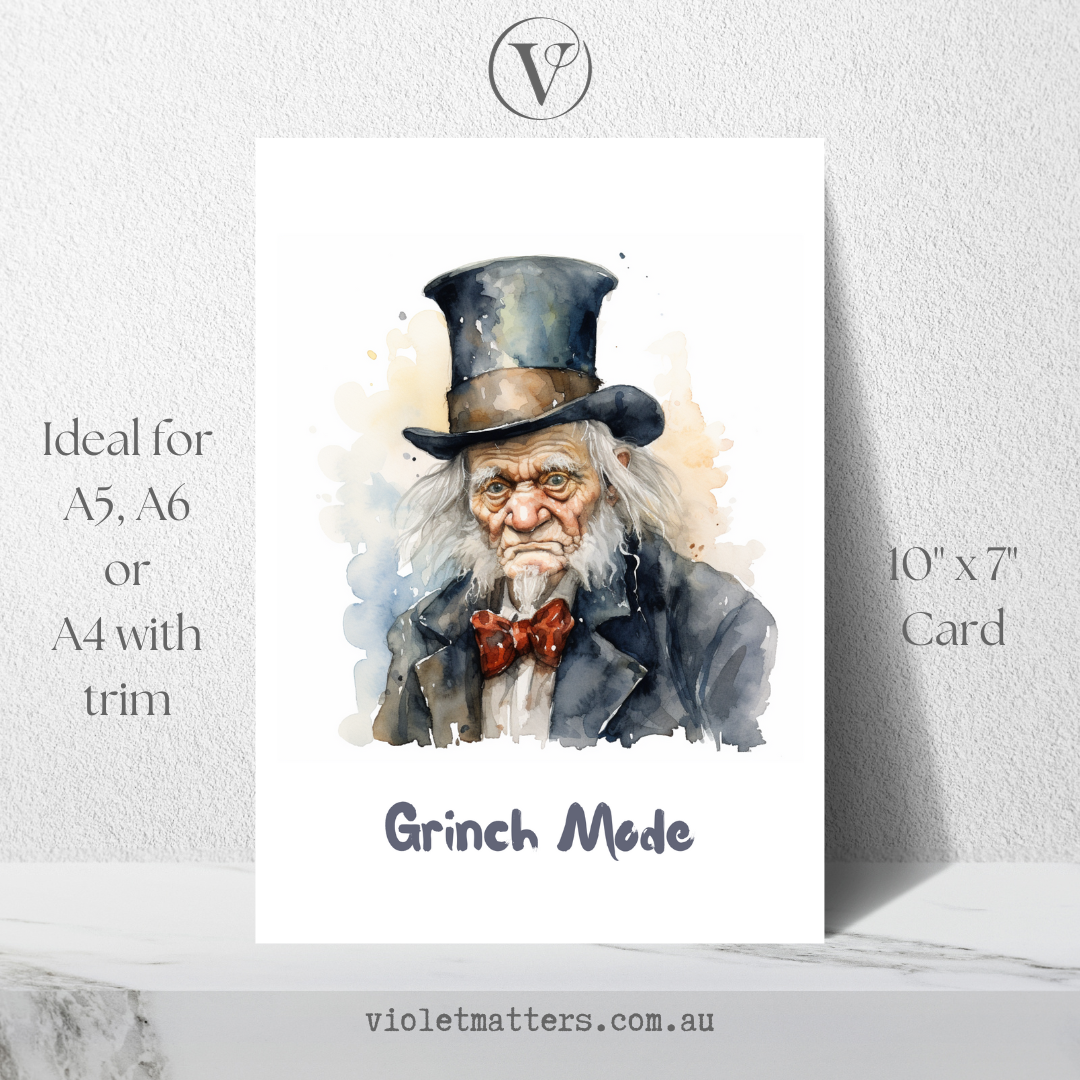 Grinch Mode Printable Anti-Christmas A5 Card