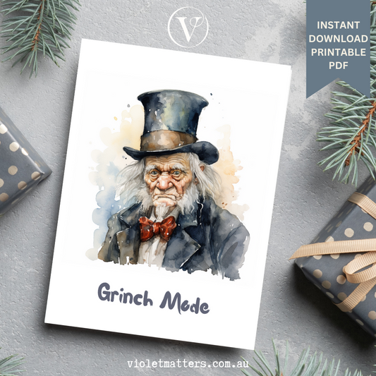 Grinch Mode Printable Anti-Christmas A5 Card