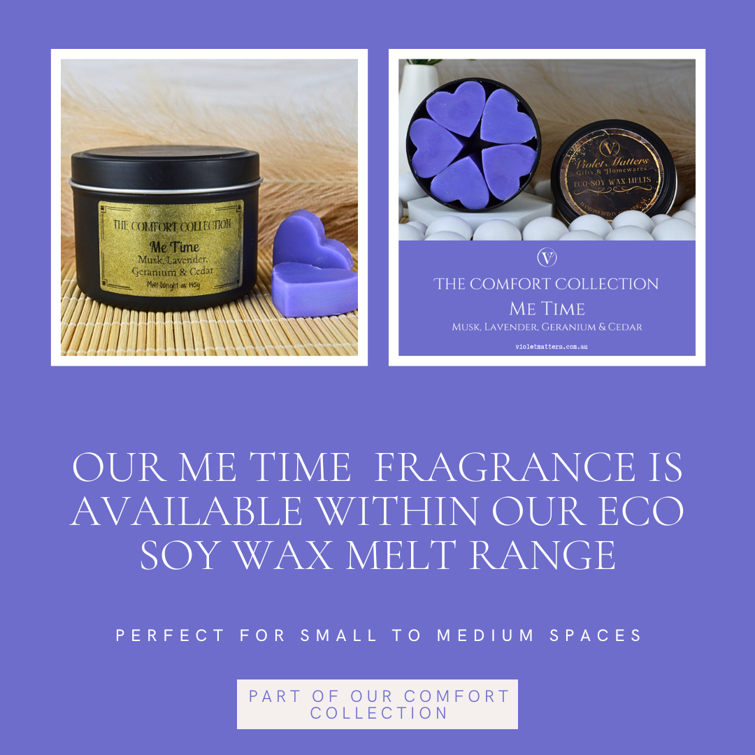 Me Time: Musk, Lavender, Geranium & Cedar - Eco Soy Wax Melt Tin