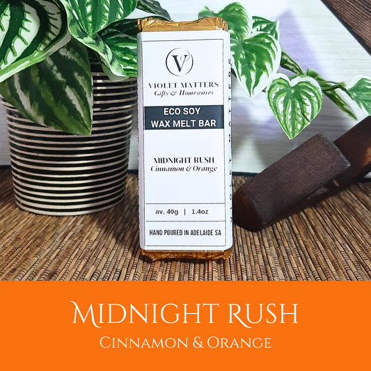 Midnight Rush: Orange & Cinnamon - Eco Soy Wax Melt Bar