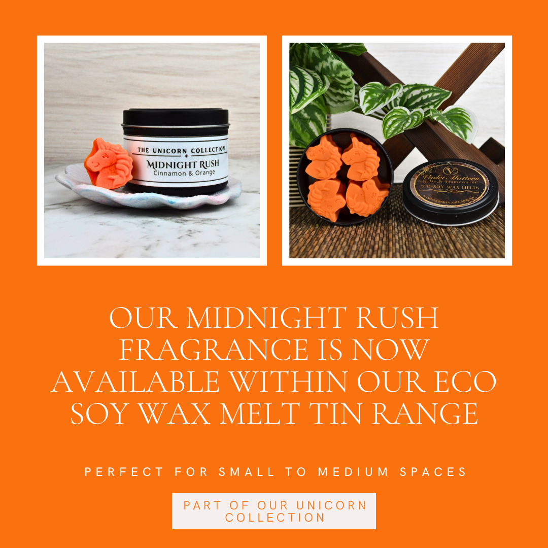 Midnight Rush: Cinnamon & Orange - Eco Soy Wax Melt Tin