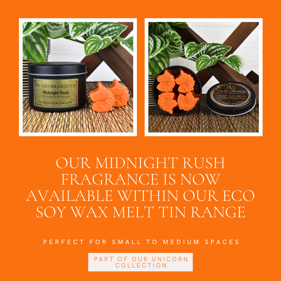 Midnight Rush: Cinnamon & Orange - Eco Soy Wax Melt Tin