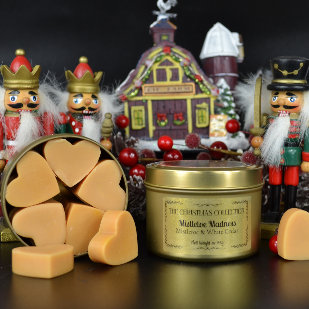 Mistletoe Madness: Mistletoe & White Cedar - Eco Soy Christmas Wax Melt Tin