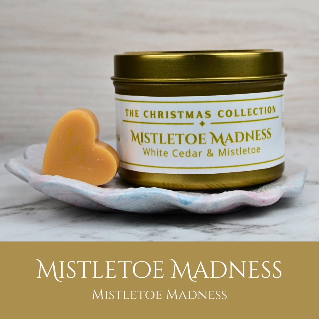 Mistletoe Madness: Mistletoe & White Cedar - Eco Soy Christmas Wax Melt Tin