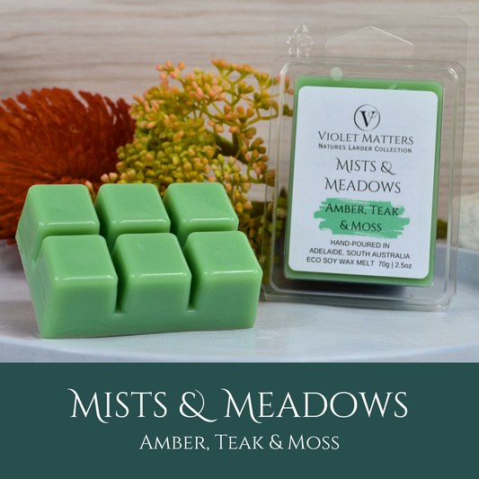 Mists & Meadows: Amber, Teak & Moss - Eco Soy Wax Melt