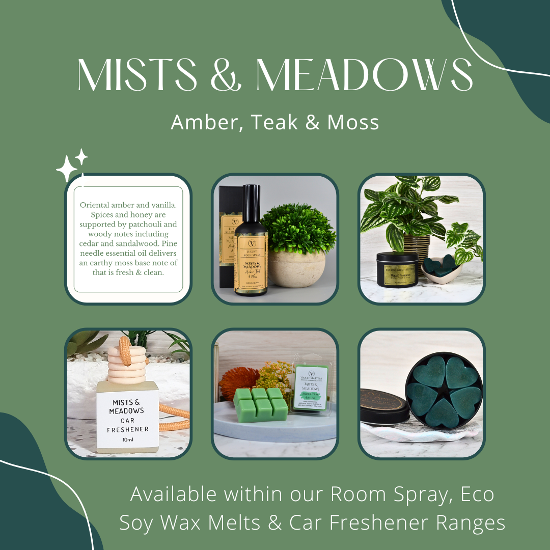 Mists and Meadows: Amber, Teak & Moss - Car Freshener