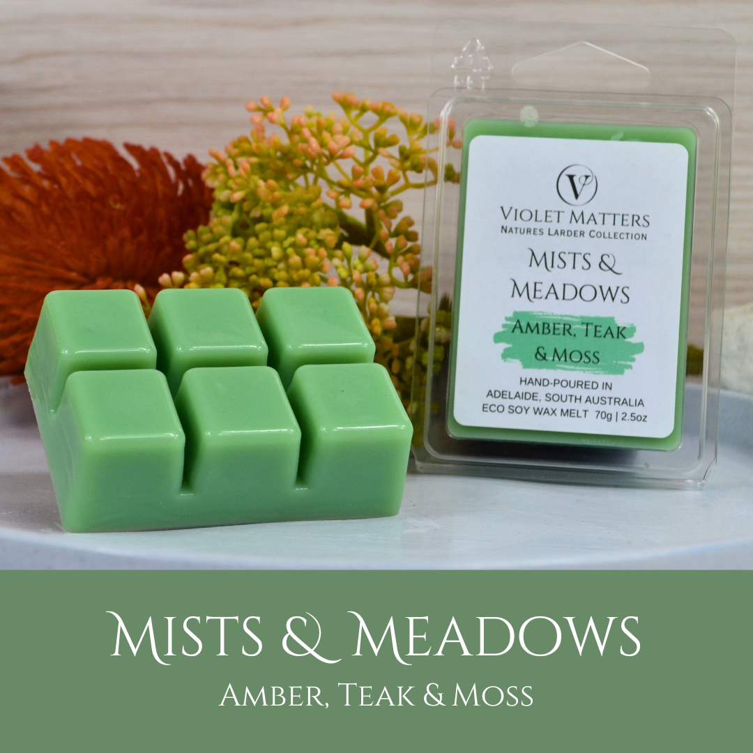 Mists & Meadows: Amber, Teak & Moss - Eco Soy Wax Melt