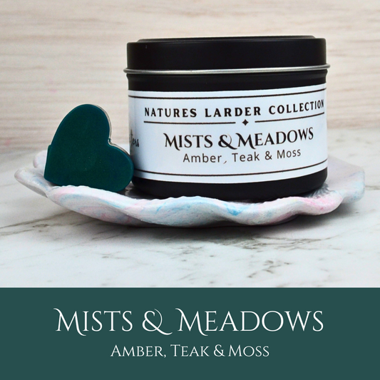 Mists & Meadows: Amber, Teak & Moss - Eco Soy Wax Melt Tin