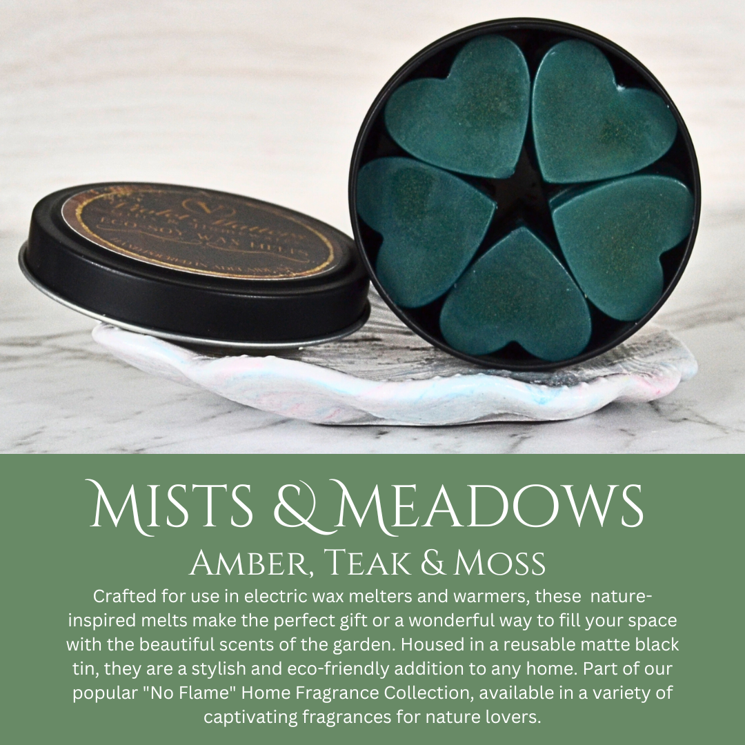 Mists & Meadows: Amber, Teak & Moss - Eco Soy Wax Melt Tin