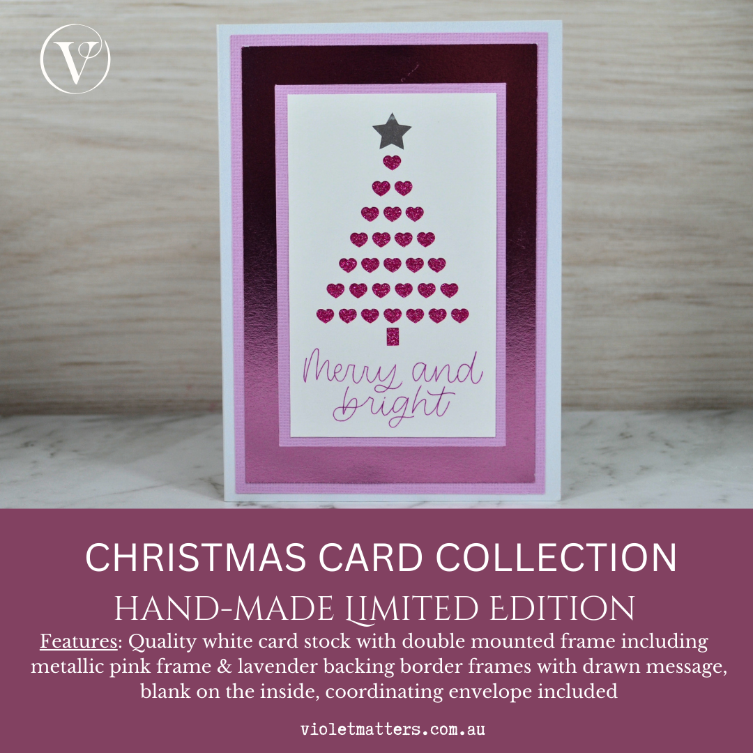 Modern Purple Christmas Card with Envelope