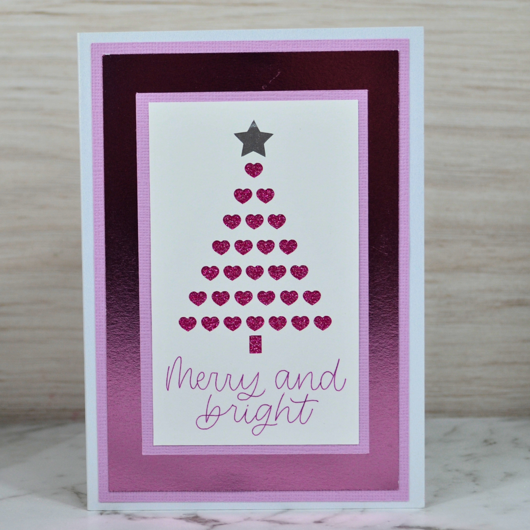 Modern Purple Christmas Card with Envelope