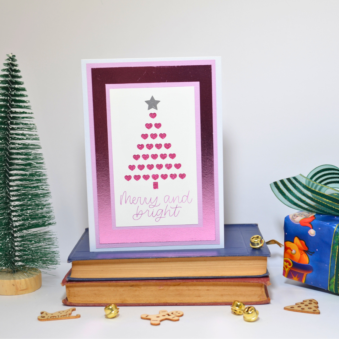 Modern Purple Christmas Card with Envelope