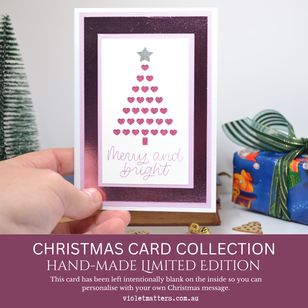 Modern Purple Christmas Card with Envelope