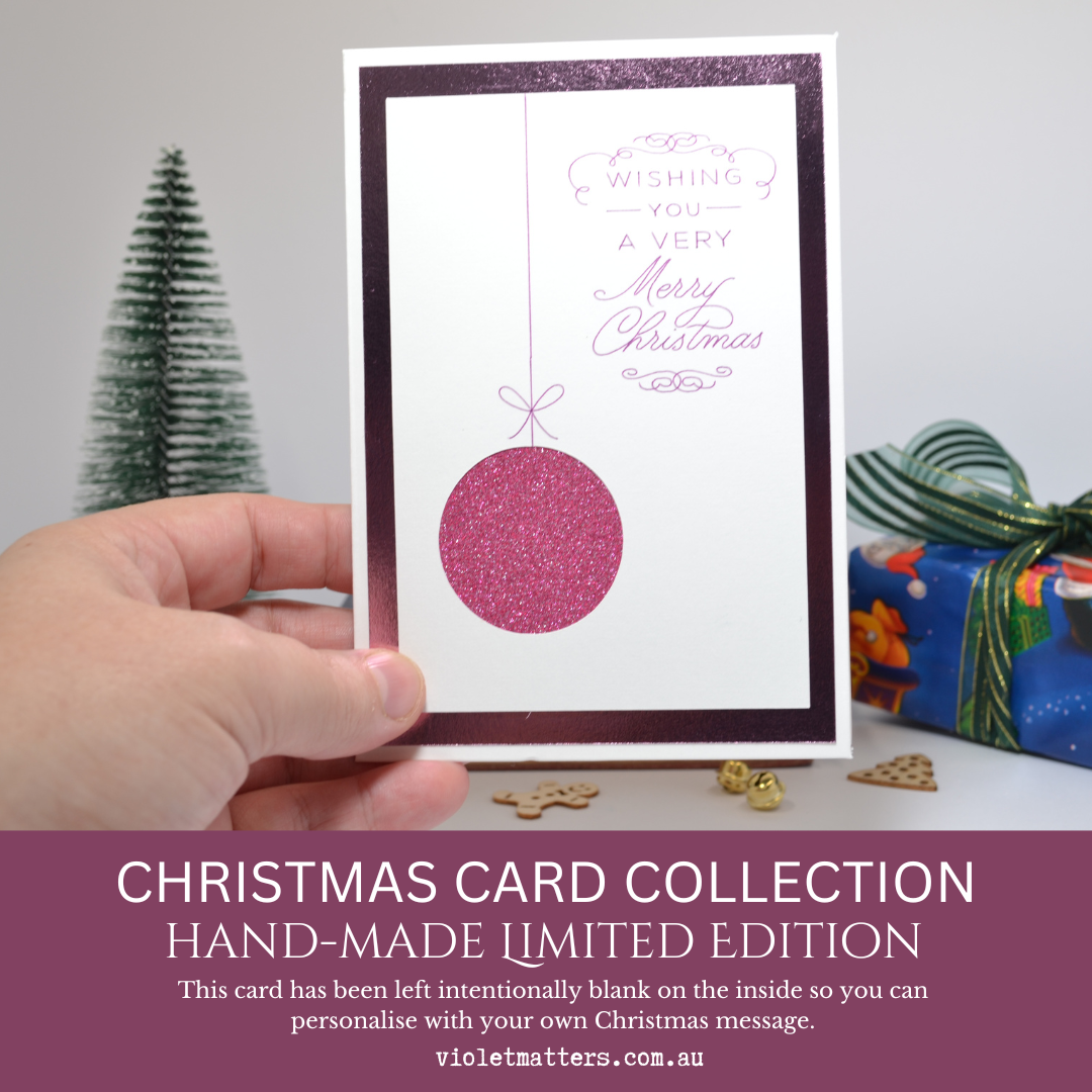 Modern Pink Christmas Card with Envelope