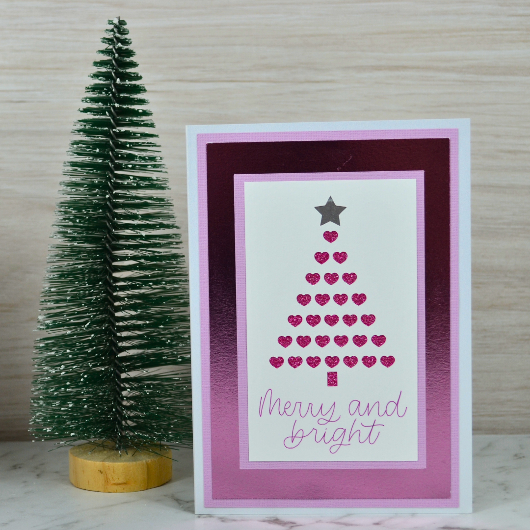 Modern Purple Christmas Card with Envelope