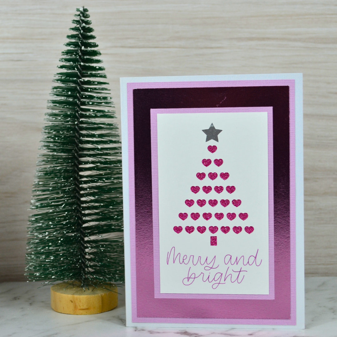 Modern Purple Christmas Card with Envelope