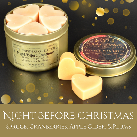 Night Before Christmas: Spruce, Apple Cider, Cranberries & Plums - Eco Soy Christmas Wax Melt Tin