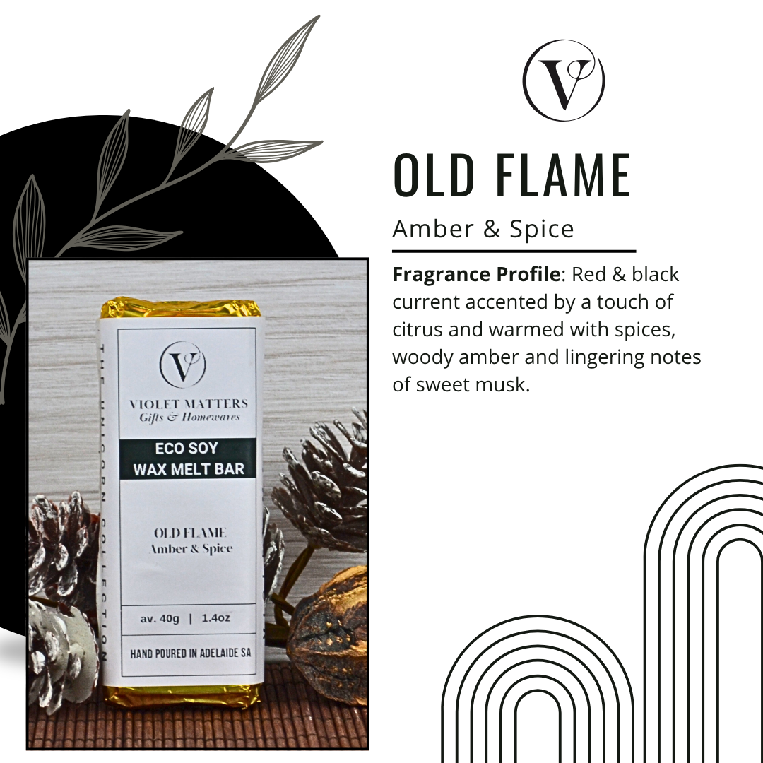 Old Flame: Amber & Spice - Eco Soy Wax Melt Bar