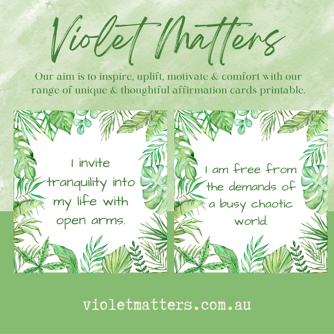 Printable Affirmation Card Set - Digital Download PDF - Relaxing More