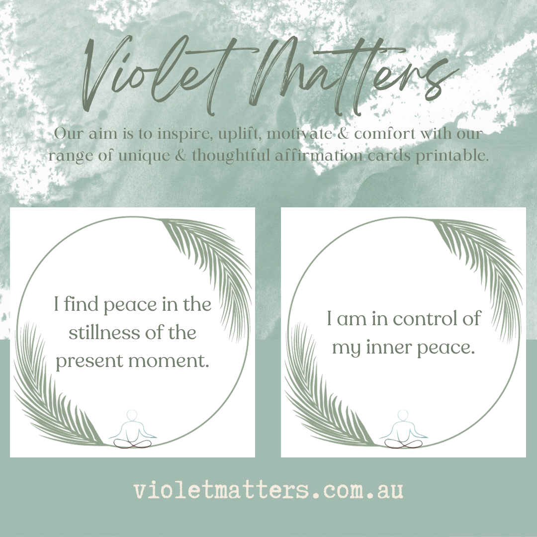 Printable Affirmation Card Set - Digital Download PDF - Relaxation