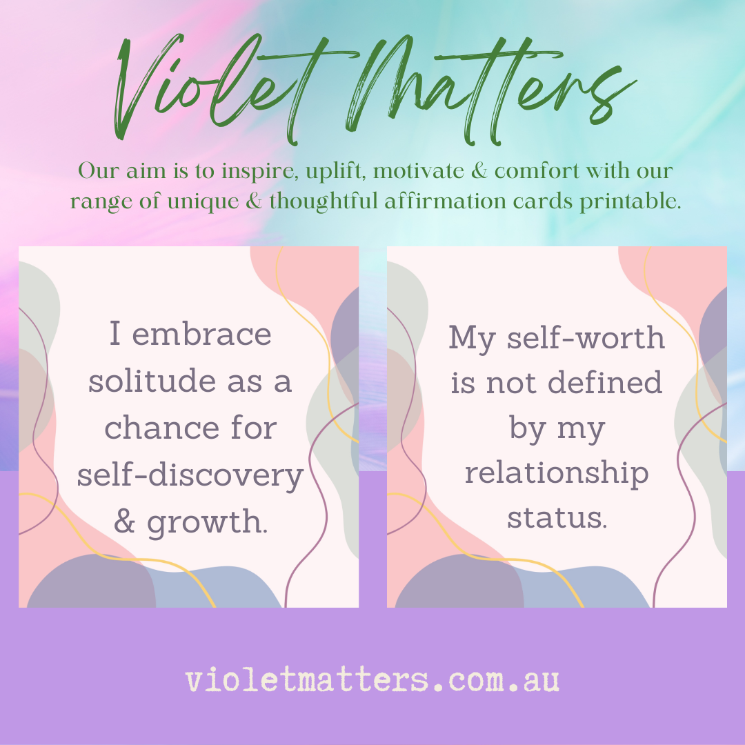 Printable Affirmation Card Set - Digital Download PDF - Loneliness