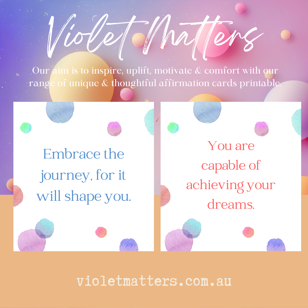 Printable Affirmation Card Set - Digital Download PDF - Young Adults Leaving Home