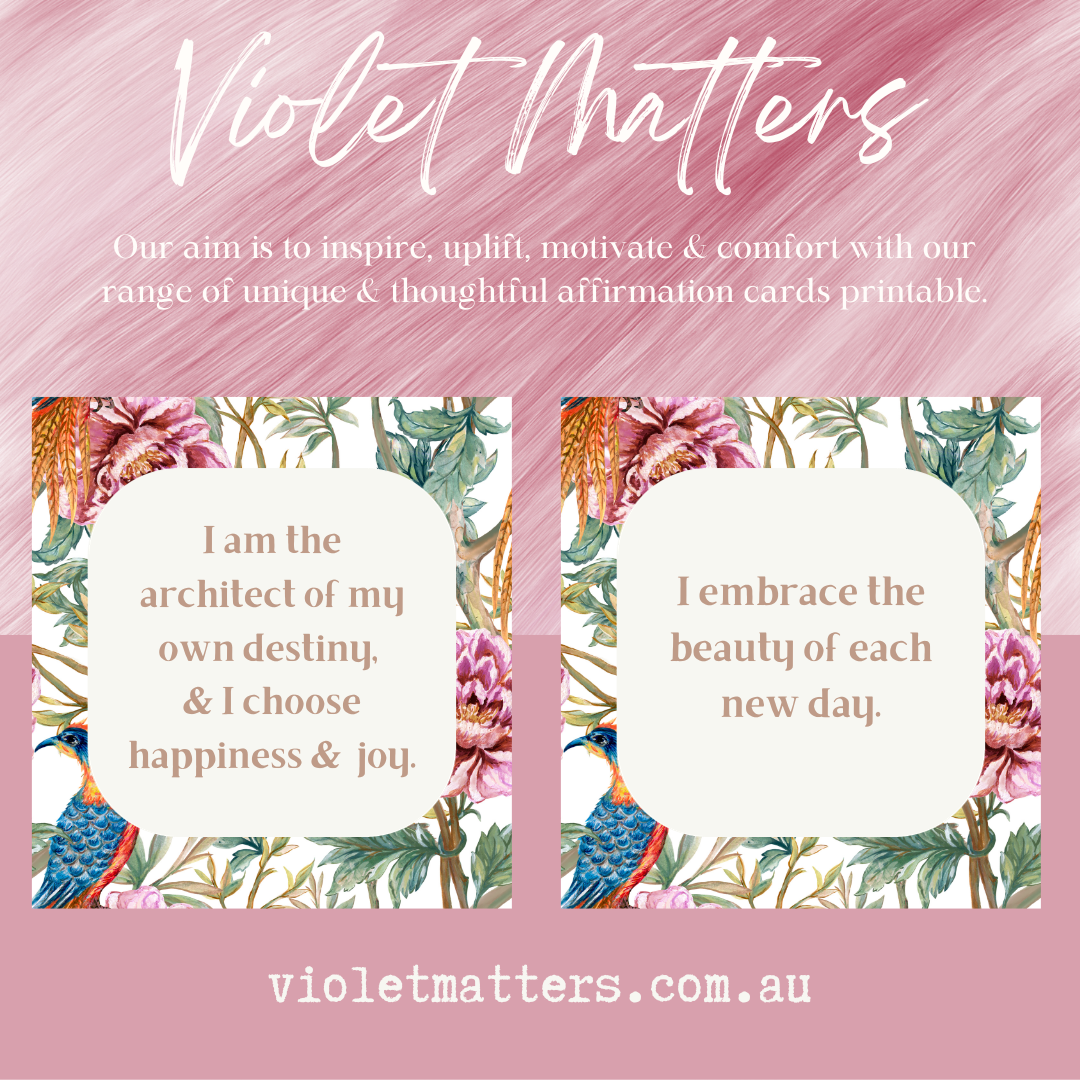 Printable Affirmation Card Set - Digital Download PDF - Making Positive Life Changes