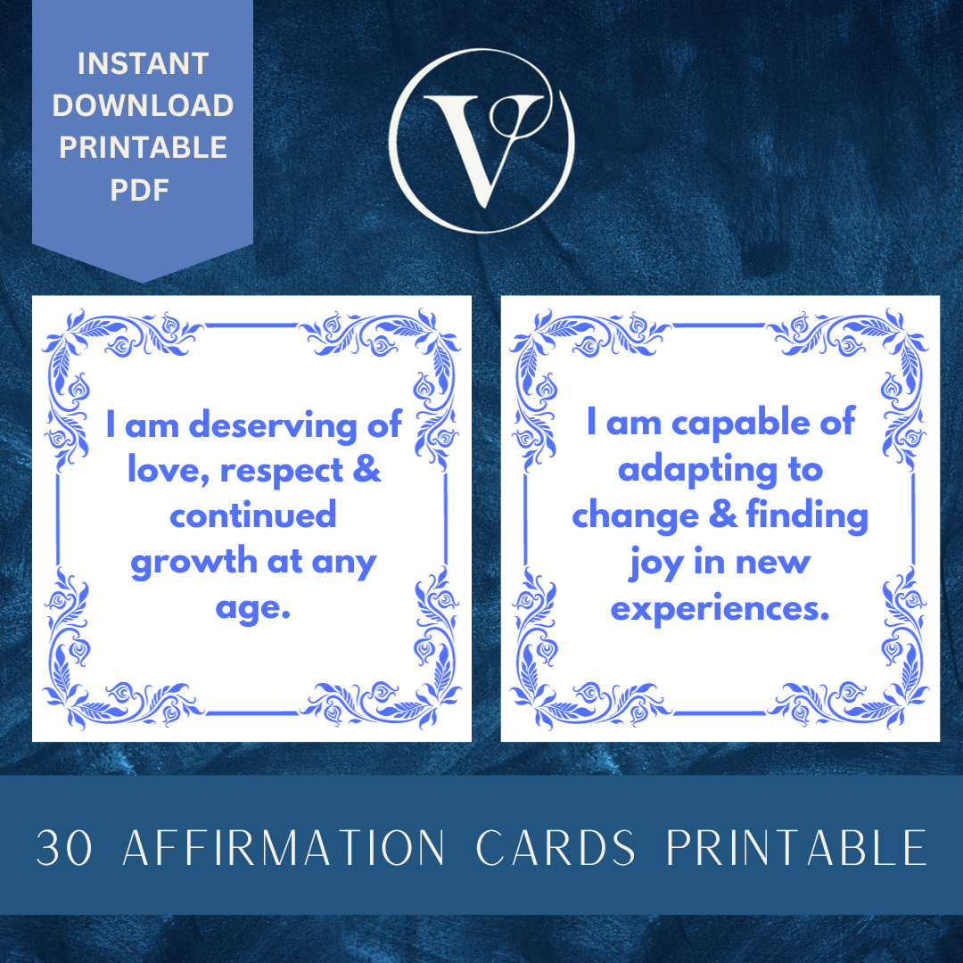 Printable Affirmation Card Set - Digital Download PDF for Seniors - Empowering Seniors & Boost Positivity