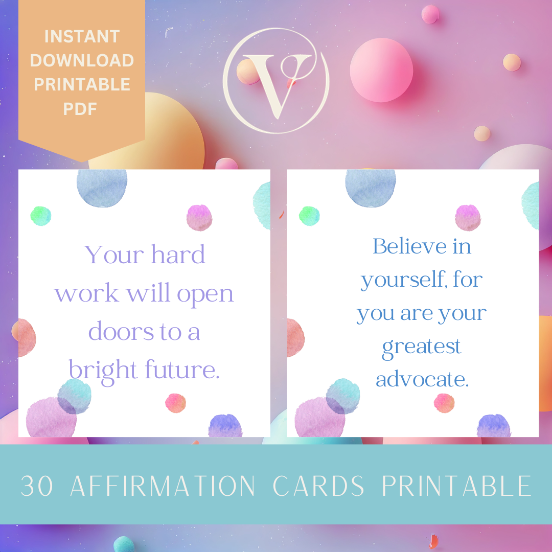 Printable Affirmation Card Set - Digital Download PDF - Young Adults Leaving Home