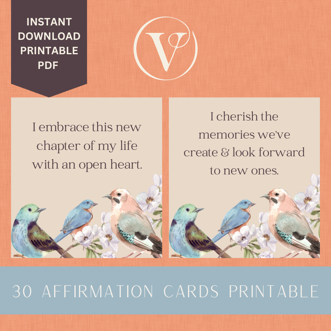 Printable Affirmation Card Set - Digital Download PDF - Struggling Empty Nesters