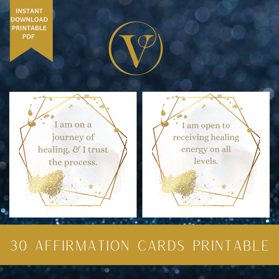 Printable Affirmation Card Set - Digital Download PDF - Healing