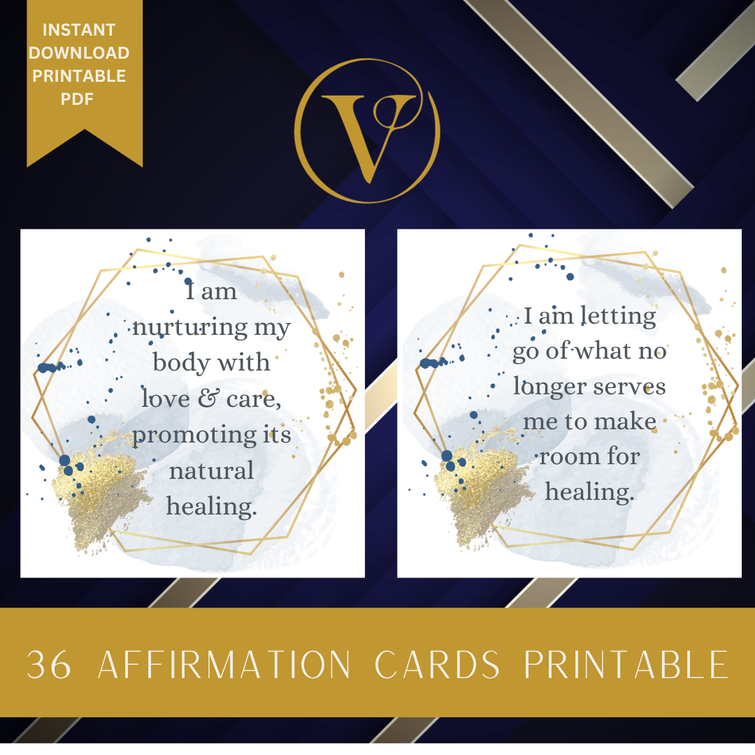 Printable Affirmation Card Set - Digital Download PDF - Healing and Empowerment