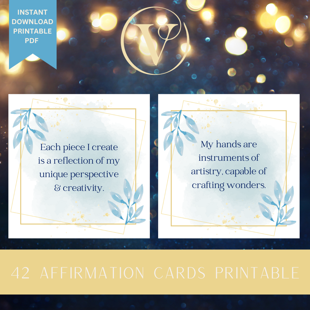 Affirmation Cards Printable - Elevate Creativity & Business Positivity for Craft Lovers and Home-based Entrepreneurs