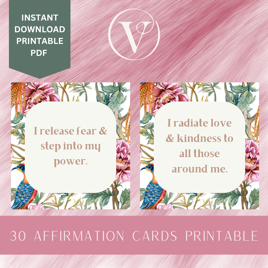 Printable Affirmation Card Set - Digital Download PDF - Making Positive Life Changes