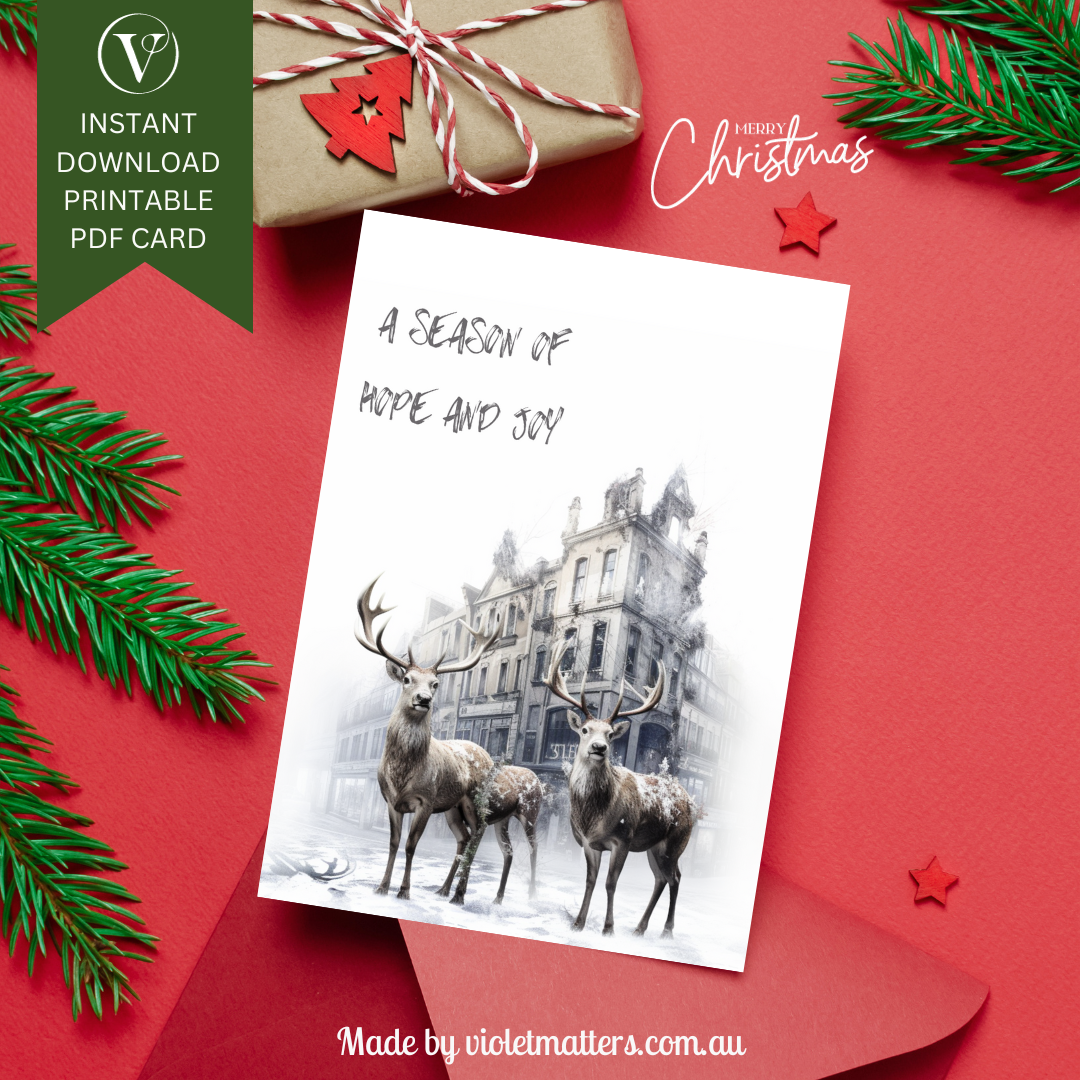 Unusual Urban Decay Style Printable Christmas A5 Card