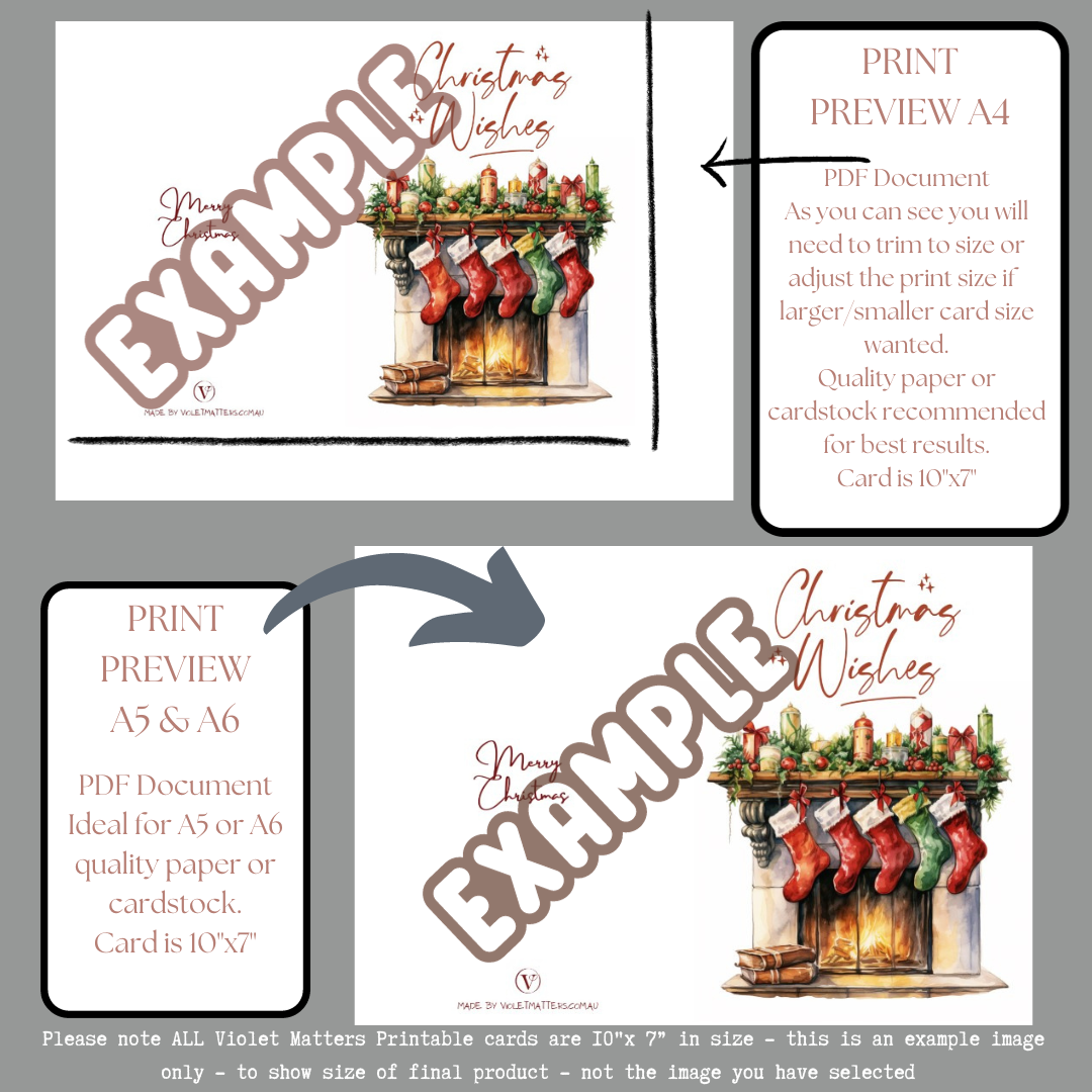 Digital Printable Bah Humbug Christmas A5 Card