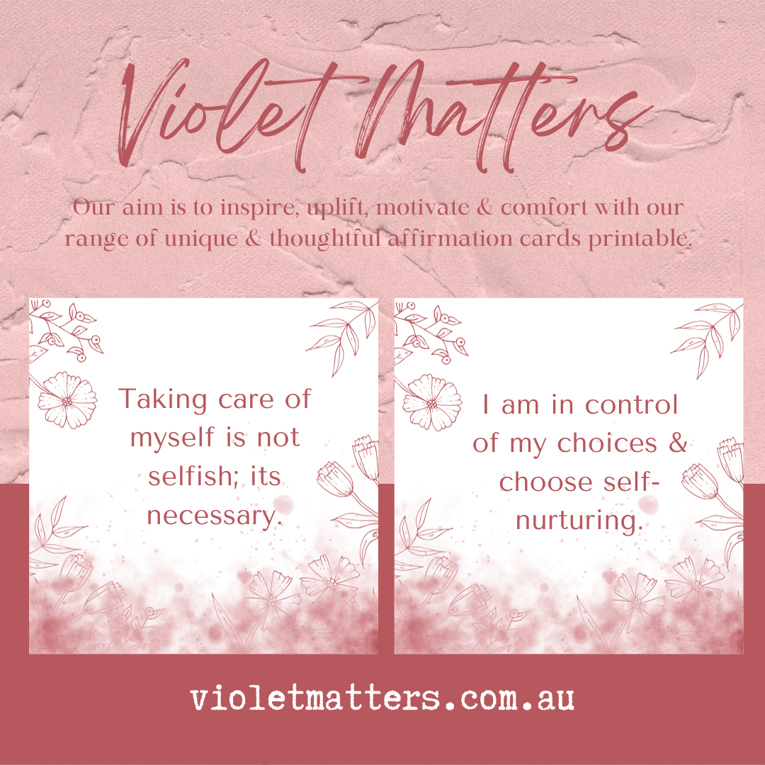 Printable Affirmation Card Set - Digital Download PDF - Nurturing Well-Being & Prioritizing Self Care