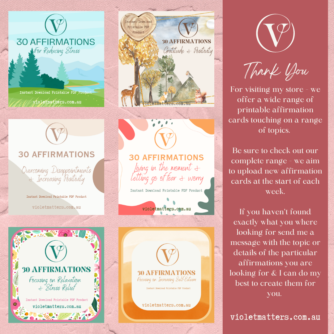 Printable Affirmation Card Set - Digital Download PDF - Nurturing Well-Being & Prioritizing Self Care