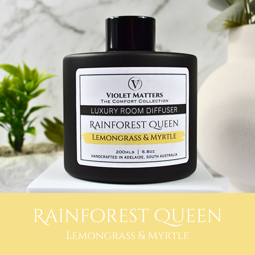 Rainforest Queen: Lemongrass & Myrtle - 200ml Room Diffuser
