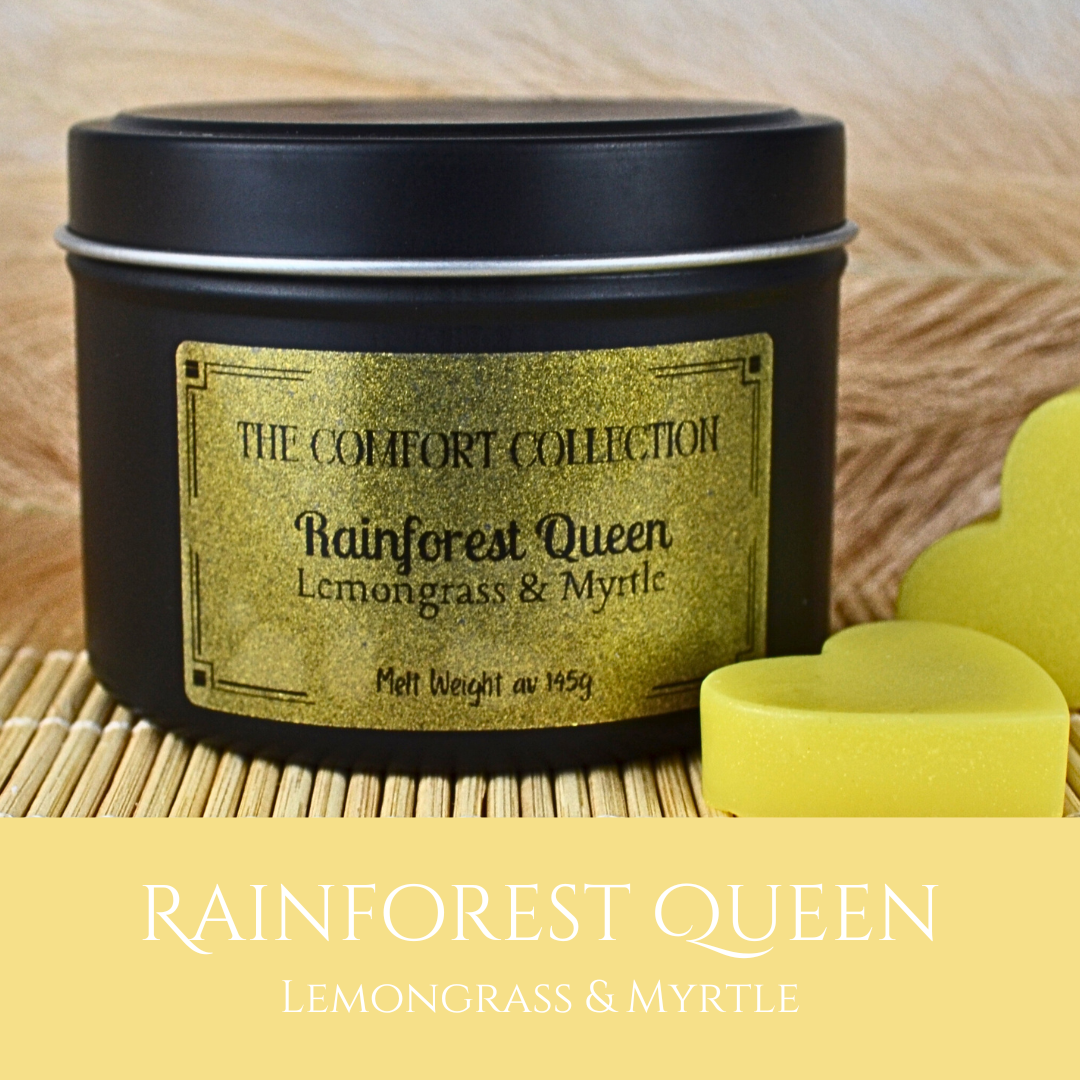 Rainforest Queen: Lemongrass & Myrtle - Eco Soy Wax Melt Tin